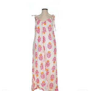 Old Navy Boho Maxi Dress • Size Small • cream pink orange